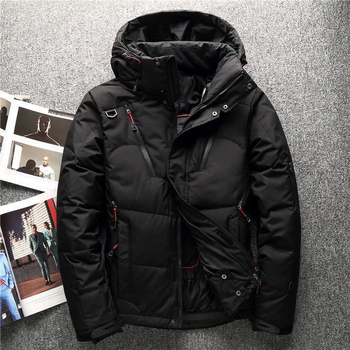Drune | Herren Winterjacke mit Kapuze und stilvollem Reißverschlusstaschen Design