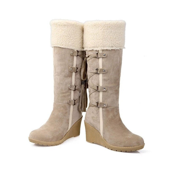 Drune | Damenstiefel Pelzspitze Pixie Pflaume