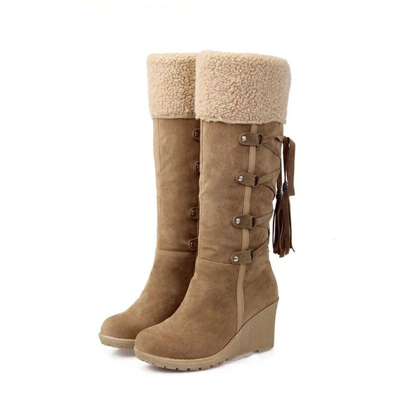 Drune | Damenstiefel Pelzspitze Pixie Pflaume