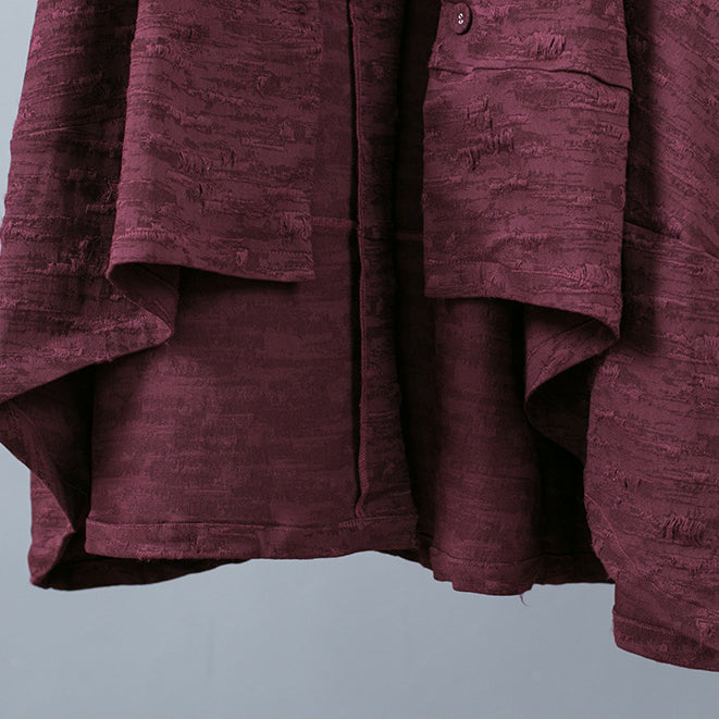 Drune | schwarzer Jacquardmäntel oversize baggy großer Saum asymmetrisches Design Outerwear Damen Patchwork Maxi-Mantel