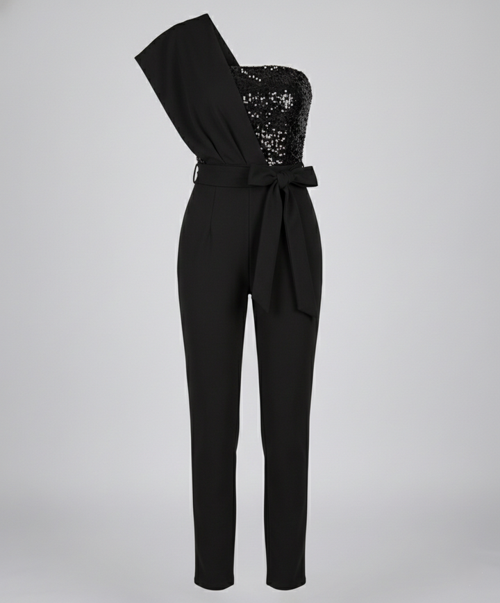 Patchwork Pailletten Jumpsuit Damen Drune