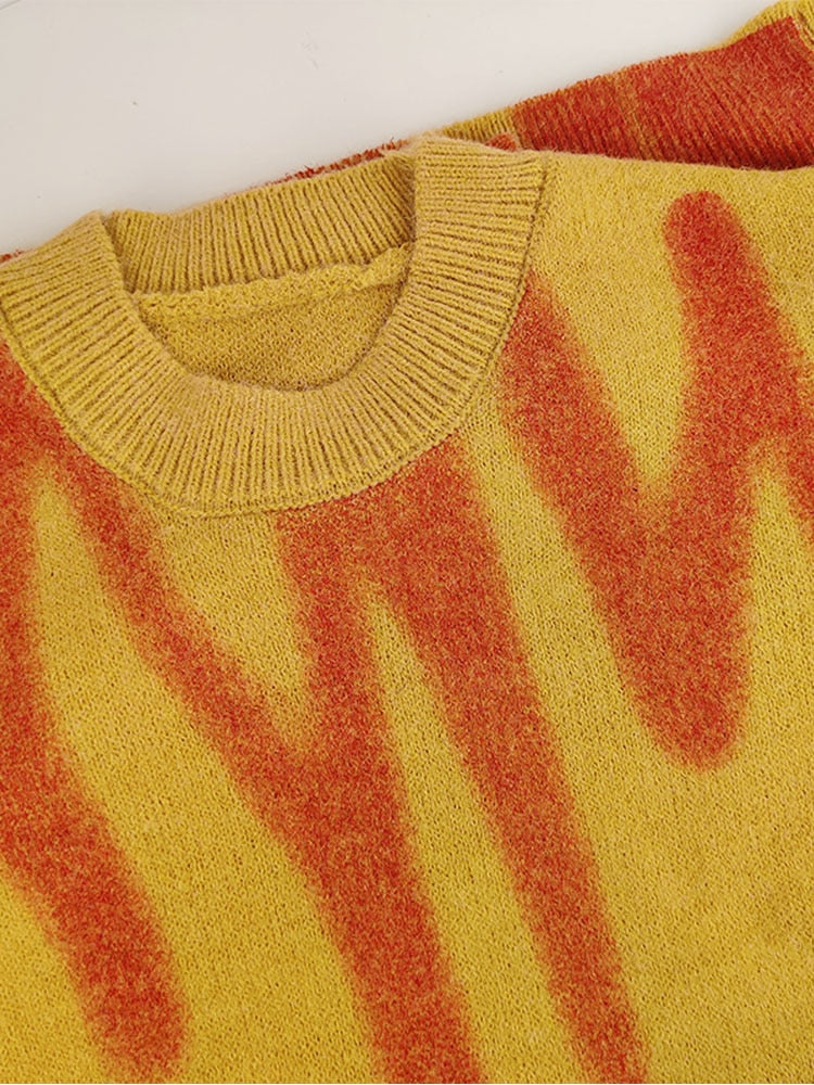 Drune | Damen gestreifter Strickpullover