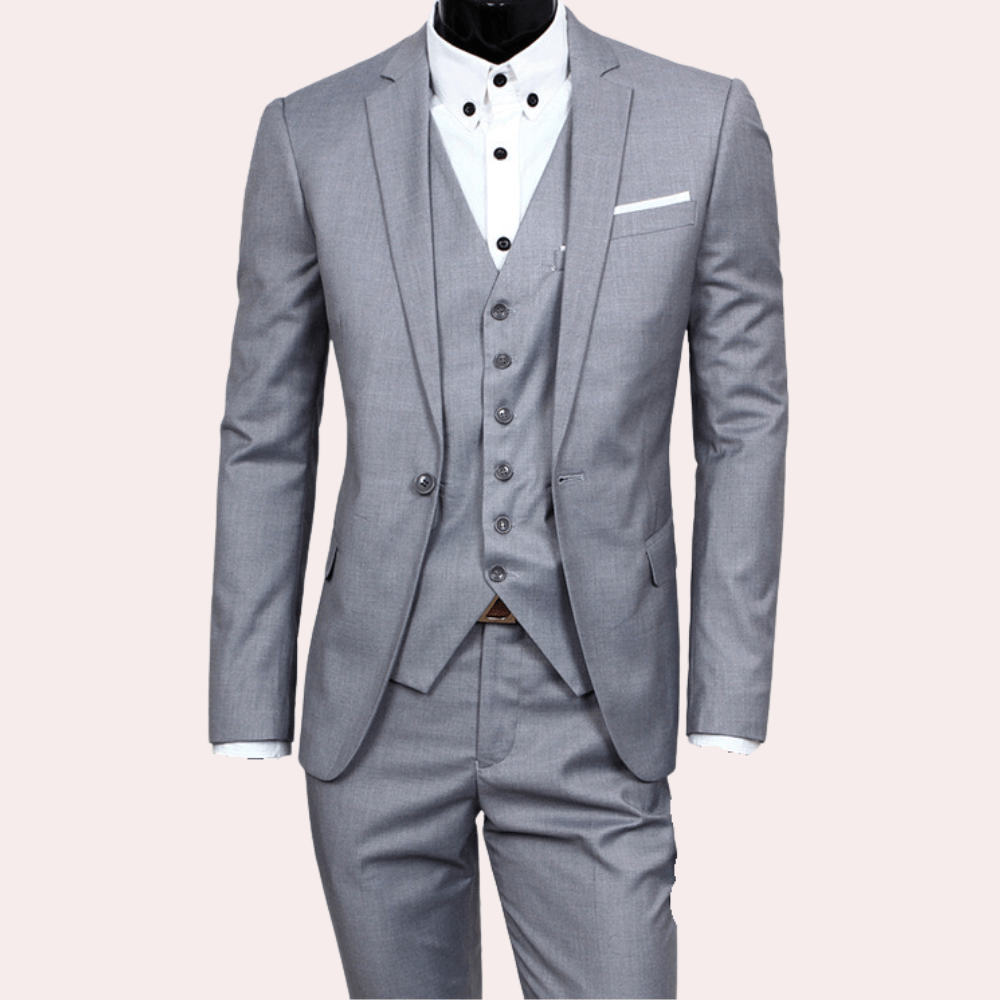 Drune | Elegantes 3 Teilig Herrenanzug Blazer, Weste Und Hose Formelle Und Geschäftliche Veranstaltungen