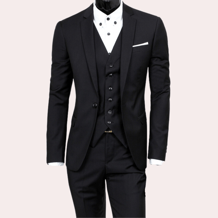 Drune | Elegantes 3 Teilig Herrenanzug Blazer, Weste Und Hose Formelle Und Geschäftliche Veranstaltungen