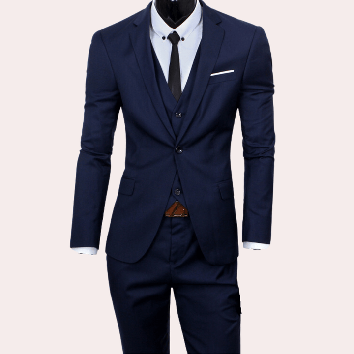 Drune | Elegantes 3 Teilig Herrenanzug Blazer, Weste Und Hose Formelle Und Geschäftliche Veranstaltungen