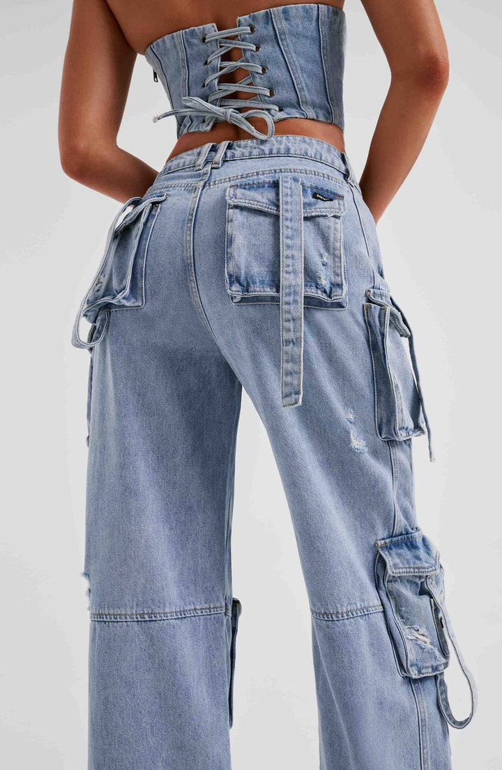Drune | Denim Cargo Pure Eleganz für Damen