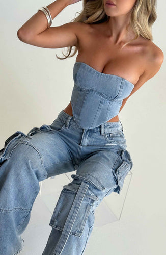 Drune | Stylische Cargohose Aus Denim