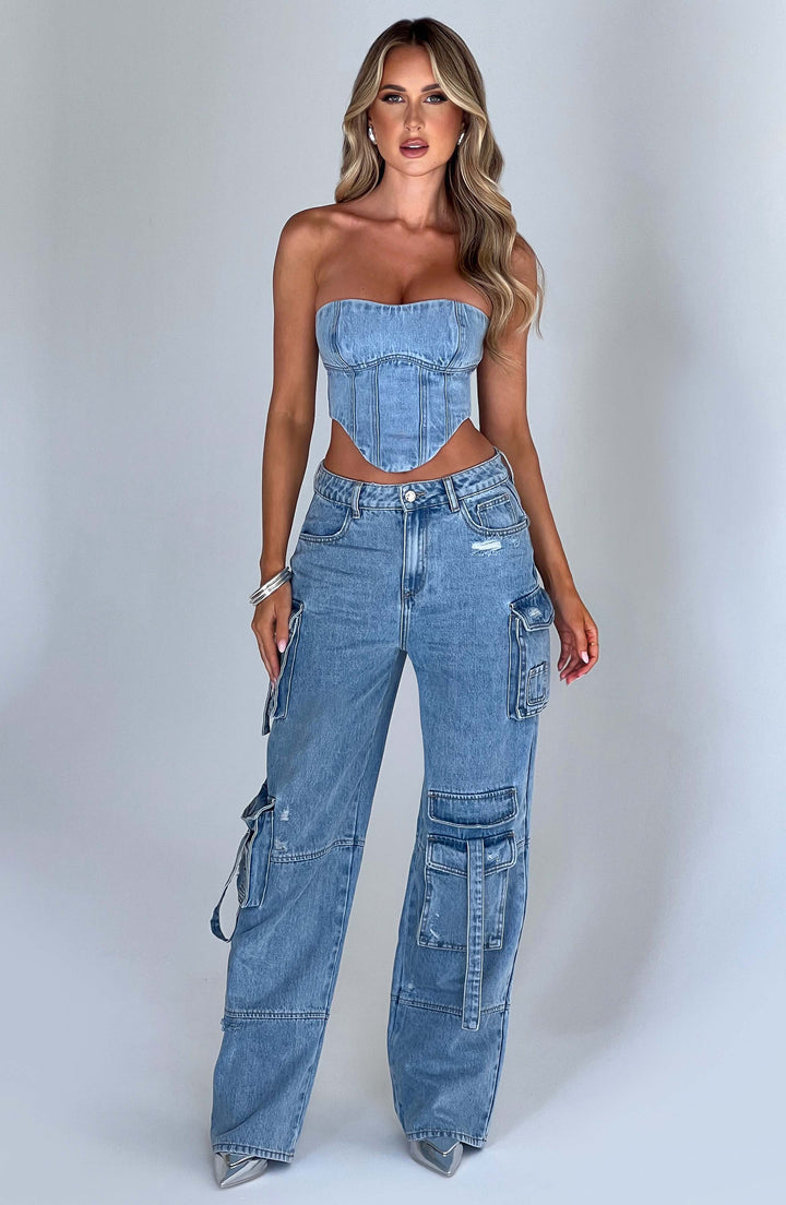 Drune | Denim Cargo Pure Eleganz für Damen