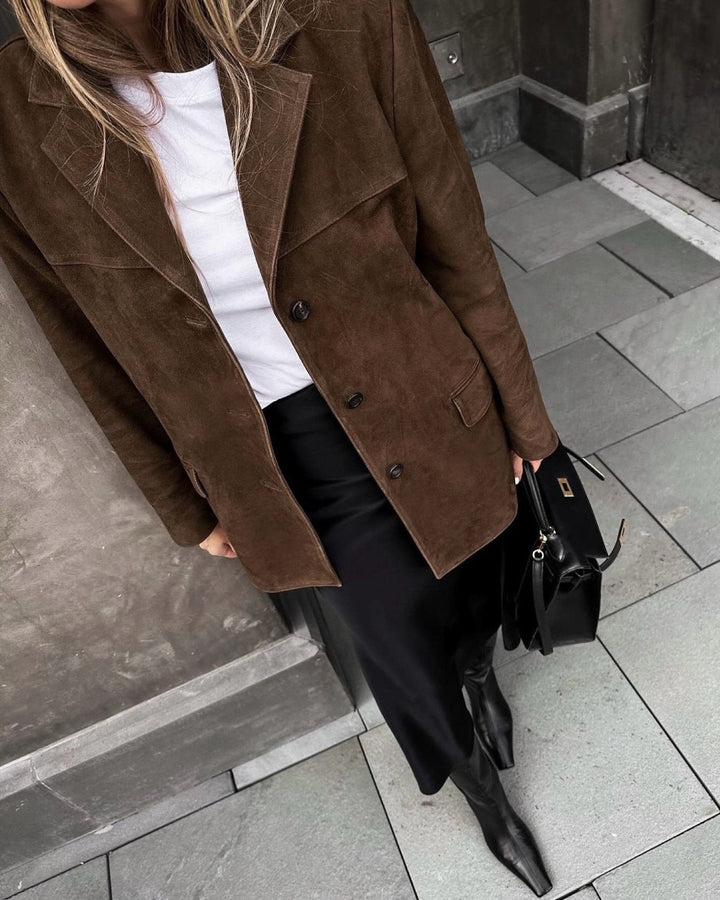 Drune | Braune Wildleder Damenjacke