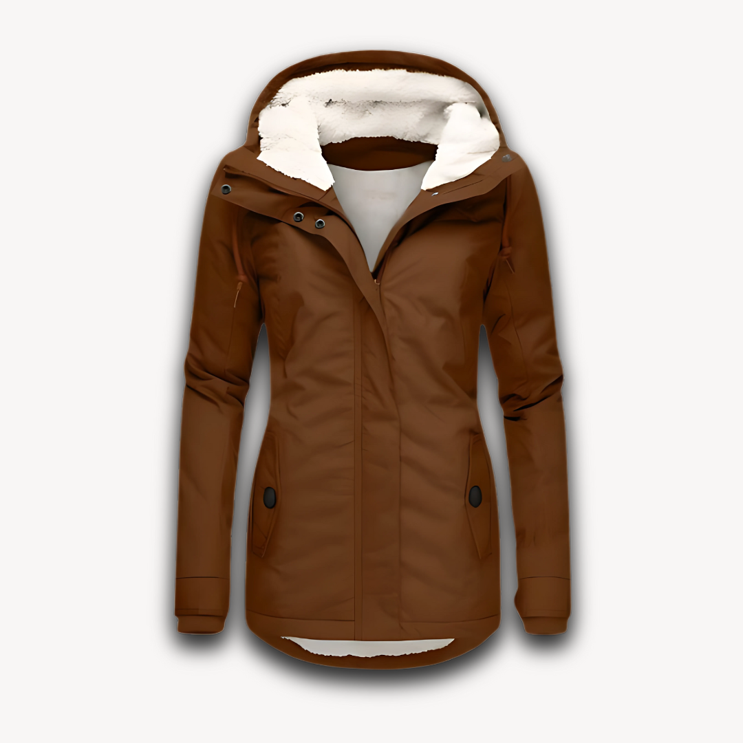 Drune | Damen wasserdichte Winterjacke mit Kunstfellfutter