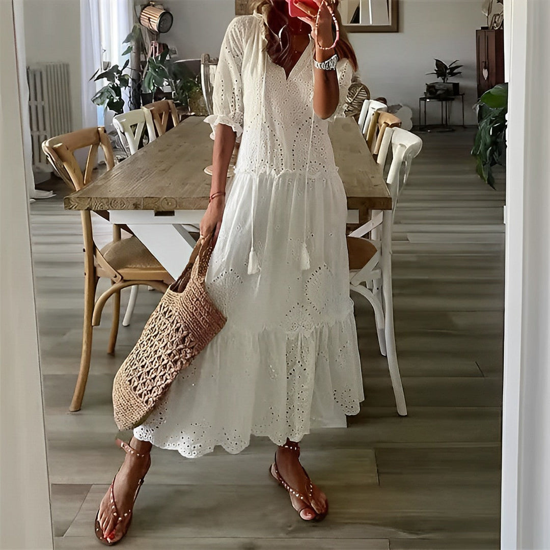 Drune | Stylisches weißes Sommerkleid