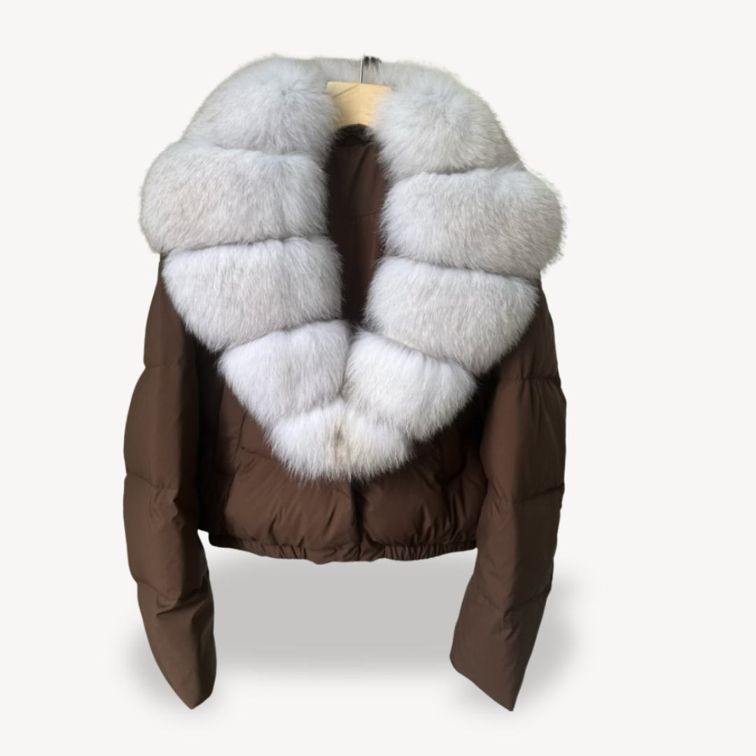 Drune | Winter Pufferjacke mit Kunstfellkragen für Damen
