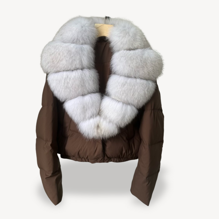 Drune | Winter Pufferjacke mit Kunstfellkragen für Damen