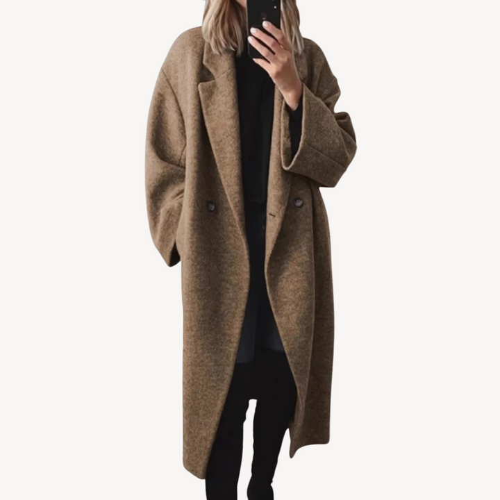 Drune | Damen Wollmischung Doppelreiher Mantel