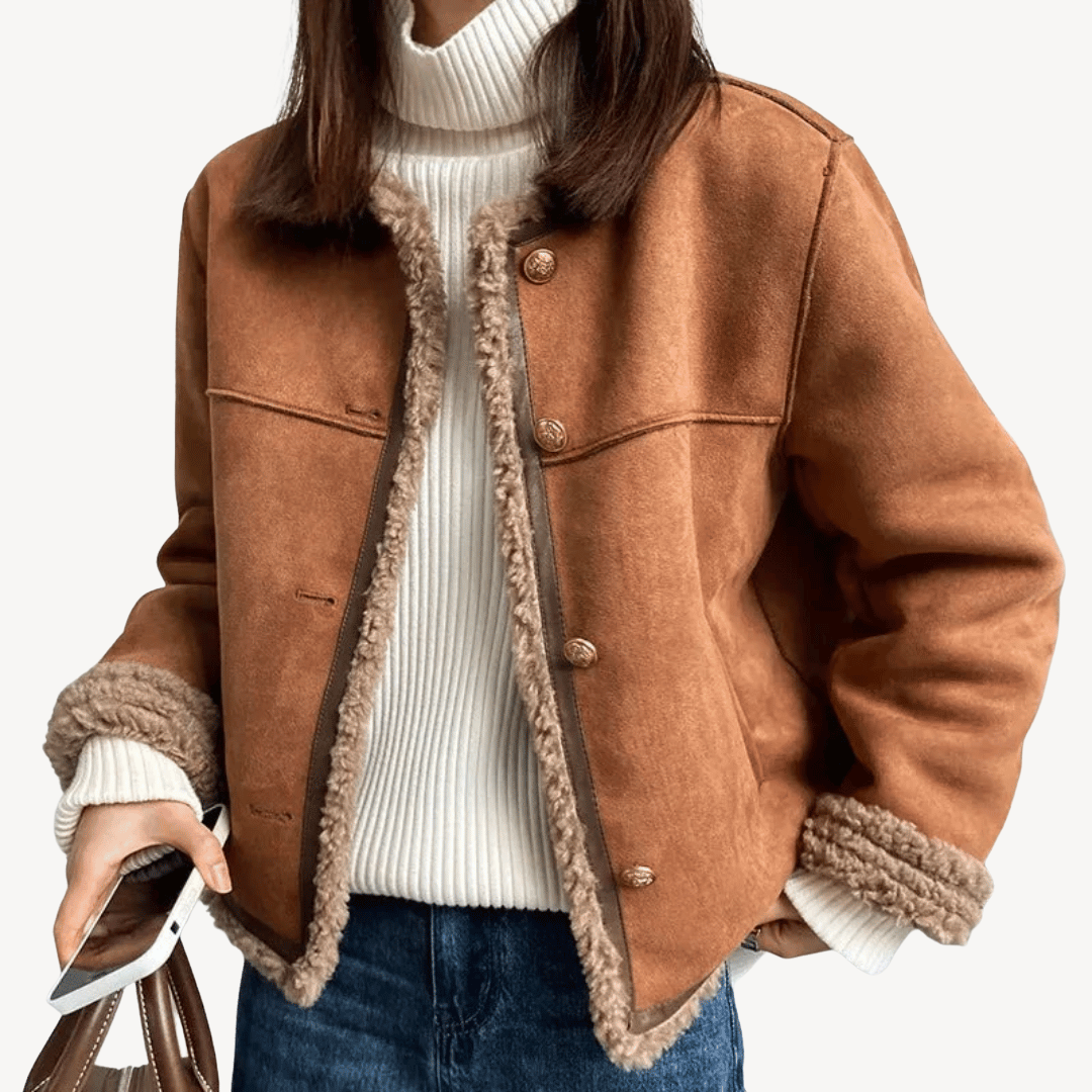 Drune | Damen Kunstpelzbesatz Fleecegefütterte Jacke