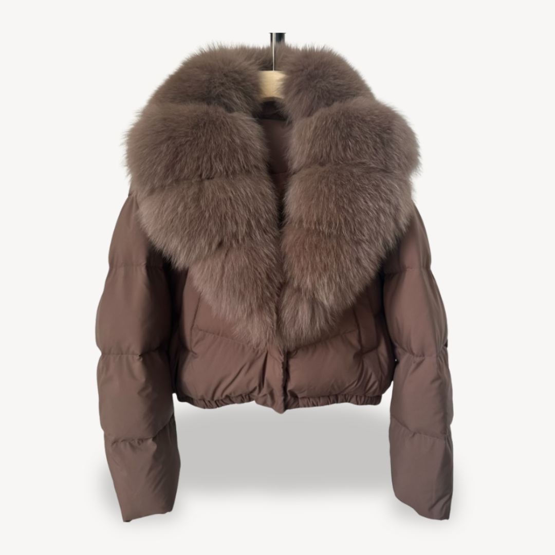 Drune | Winter Pufferjacke mit Kunstfellkragen für Damen