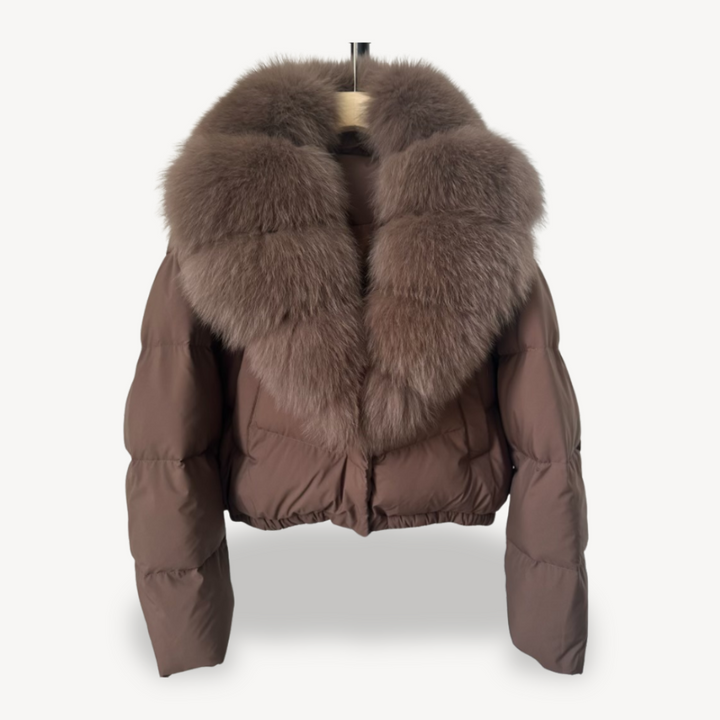 Drune | Winter Pufferjacke mit Kunstfellkragen für Damen
