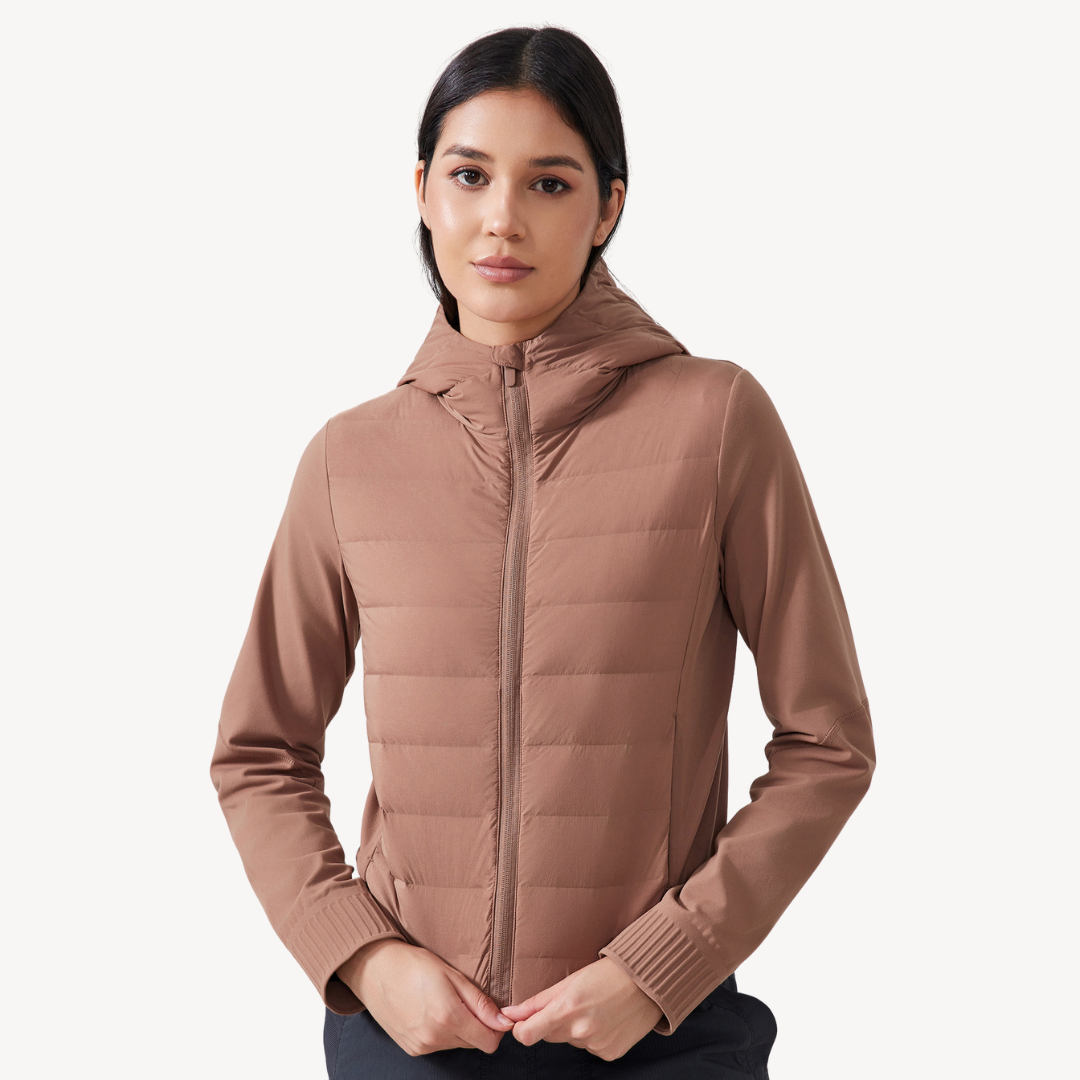 Drune | Damen Hybrid Puffermantel Hoodie Jacke
