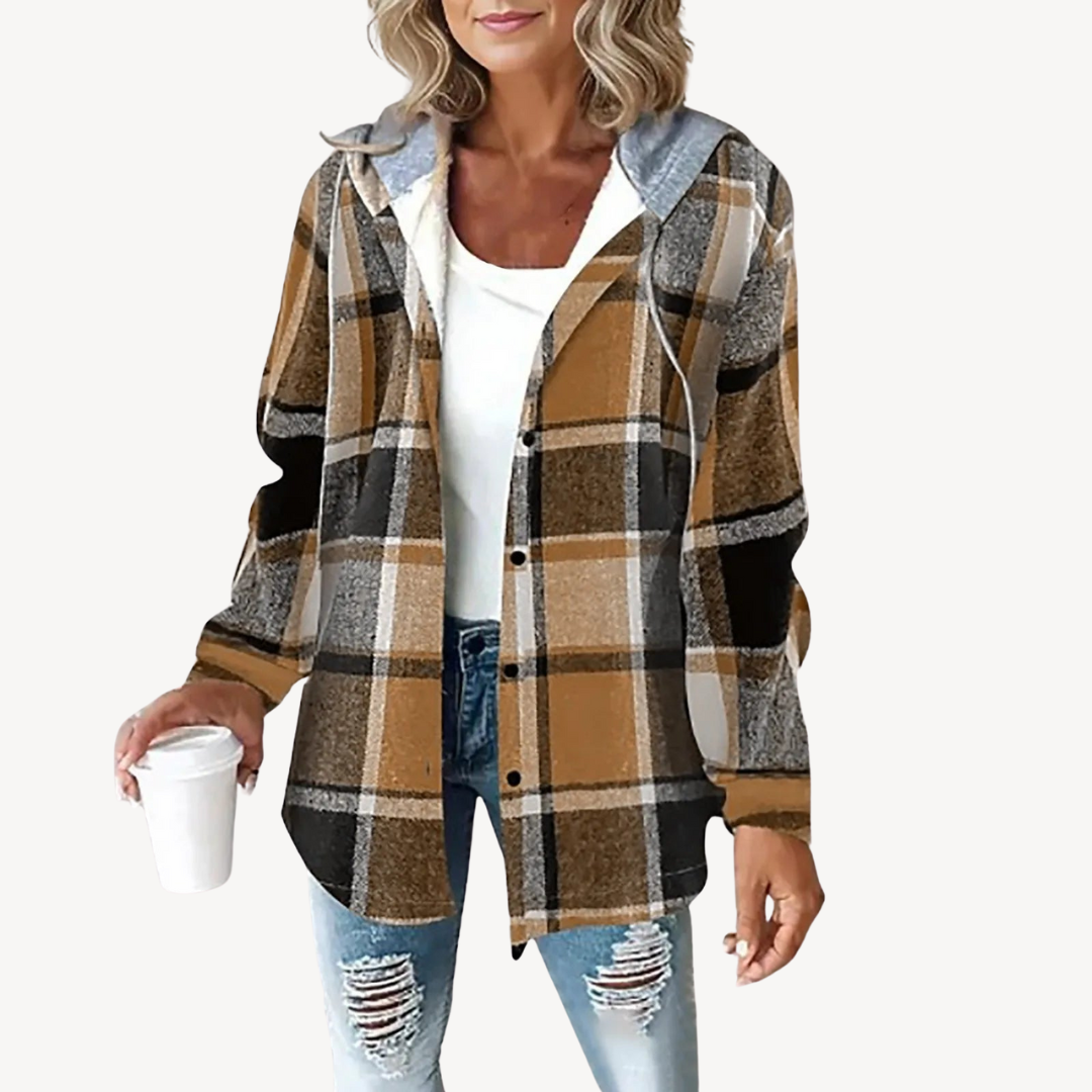 Drune | Karierte Kapuzenhemdjacke