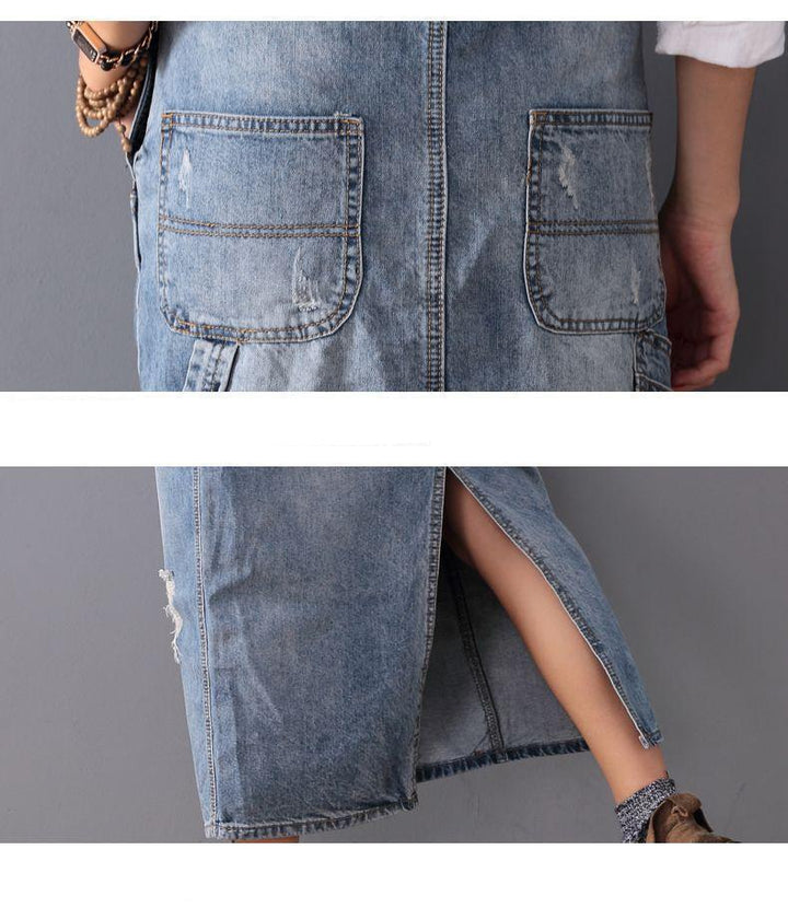 Drune | Damen-Jeansrock mit Trägern