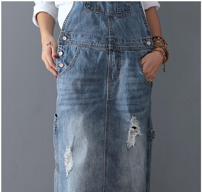 Drune | Damen-Jeansrock mit Trägern