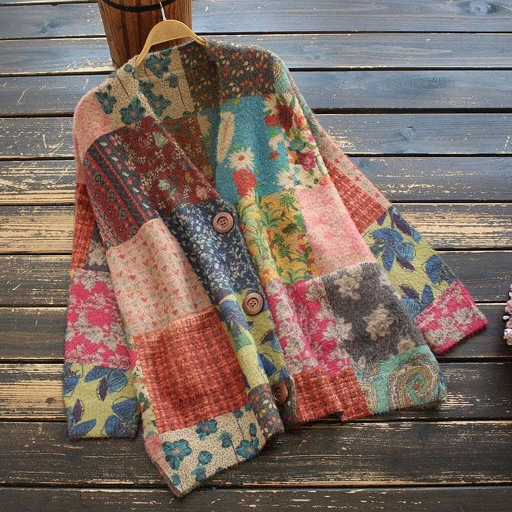 Drune | Kariertes Cardigan Pullover