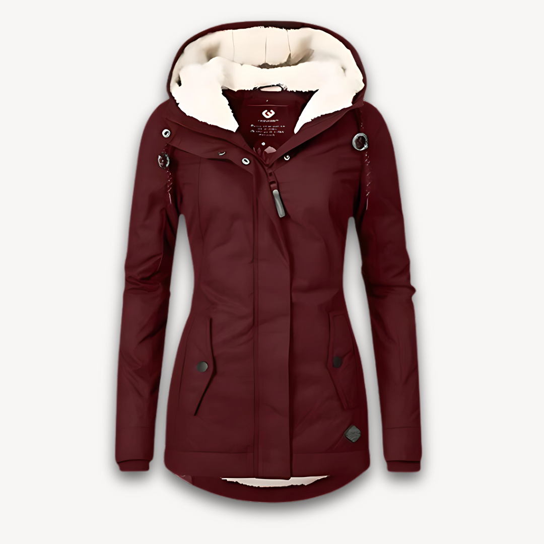 Drune | Damen wasserdichte Winterjacke mit Kunstfellfutter