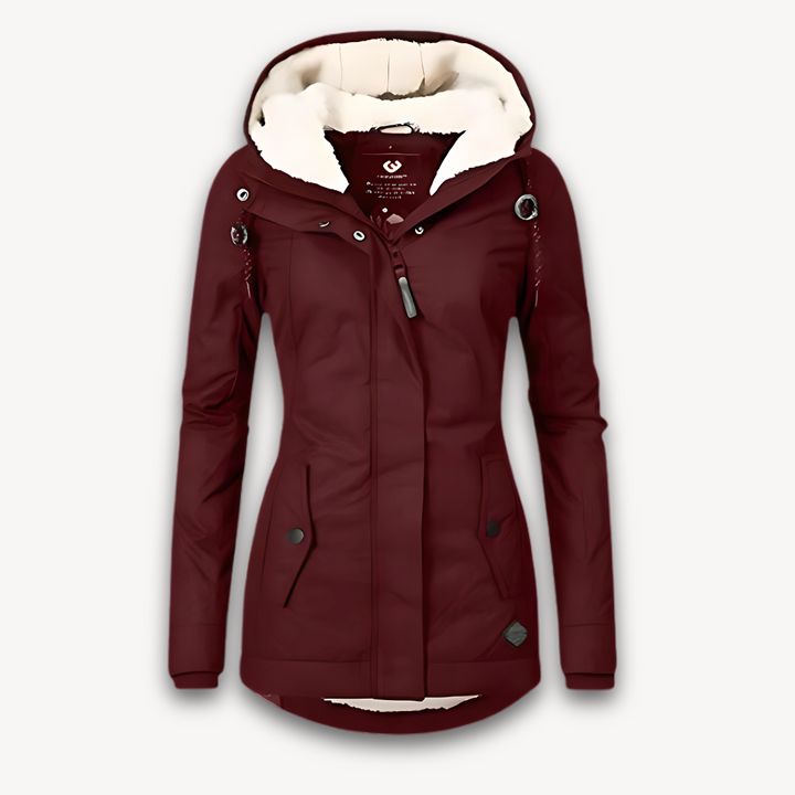 Drune | Damen wasserdichte Winterjacke mit Kunstfellfutter