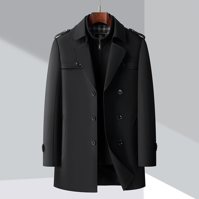Drune | Herren Doppelreiher Trenchcoat