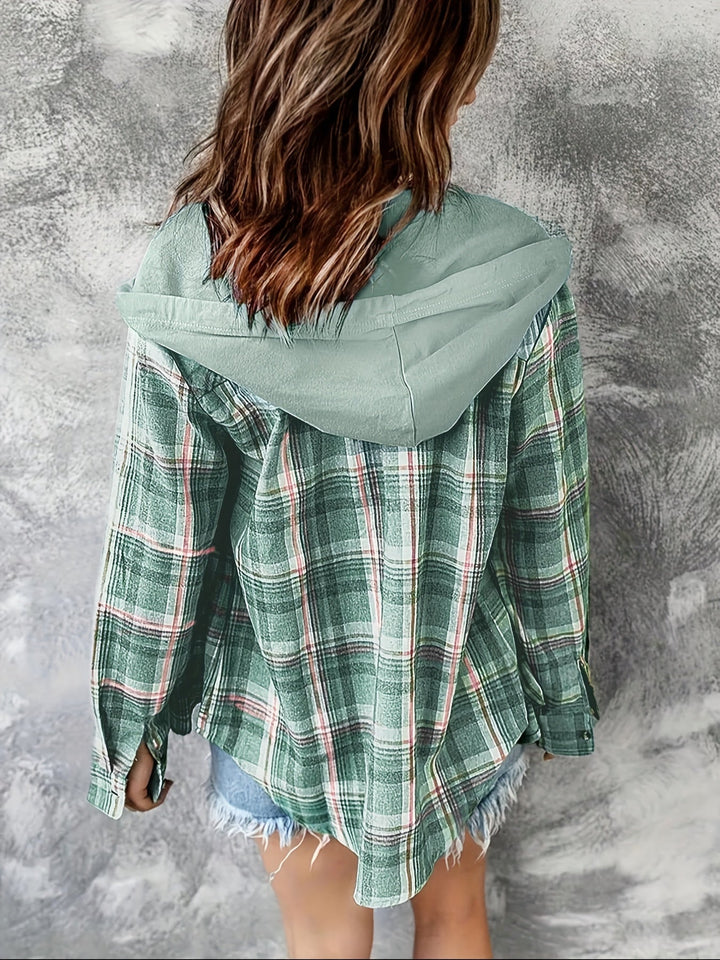Drune | Karierte Jacke mit Kapuze Baumwolle und Polyester Leger und Komfortabel