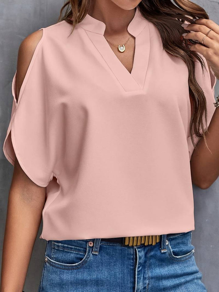 Drune | Bluse mit Notch-Ausschnitt und eleganten, geteilten Ärmeln Für Frauen