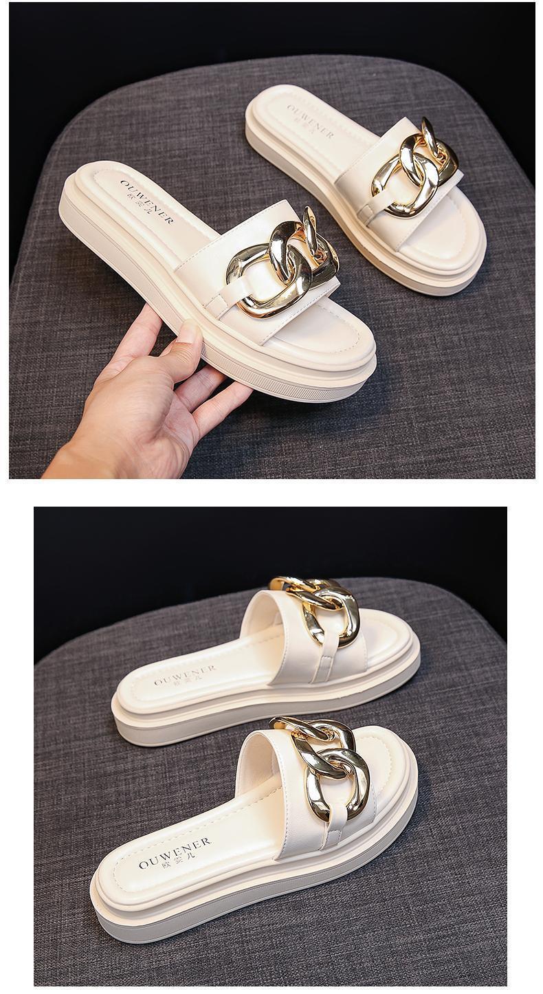Drune | Sandals women with platform and golden chain