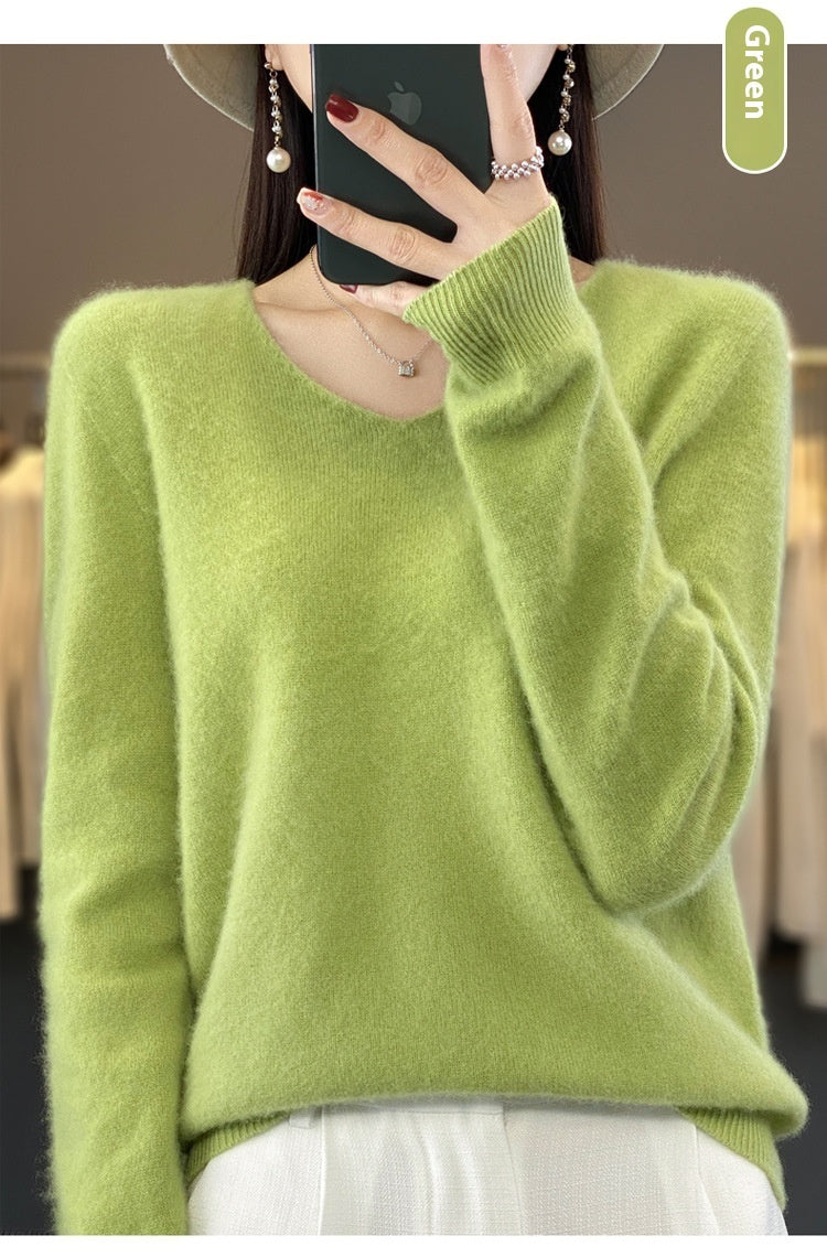 Drune | Lockere Damenpullover mit V-Ausschnitt für Herbst und Winter
