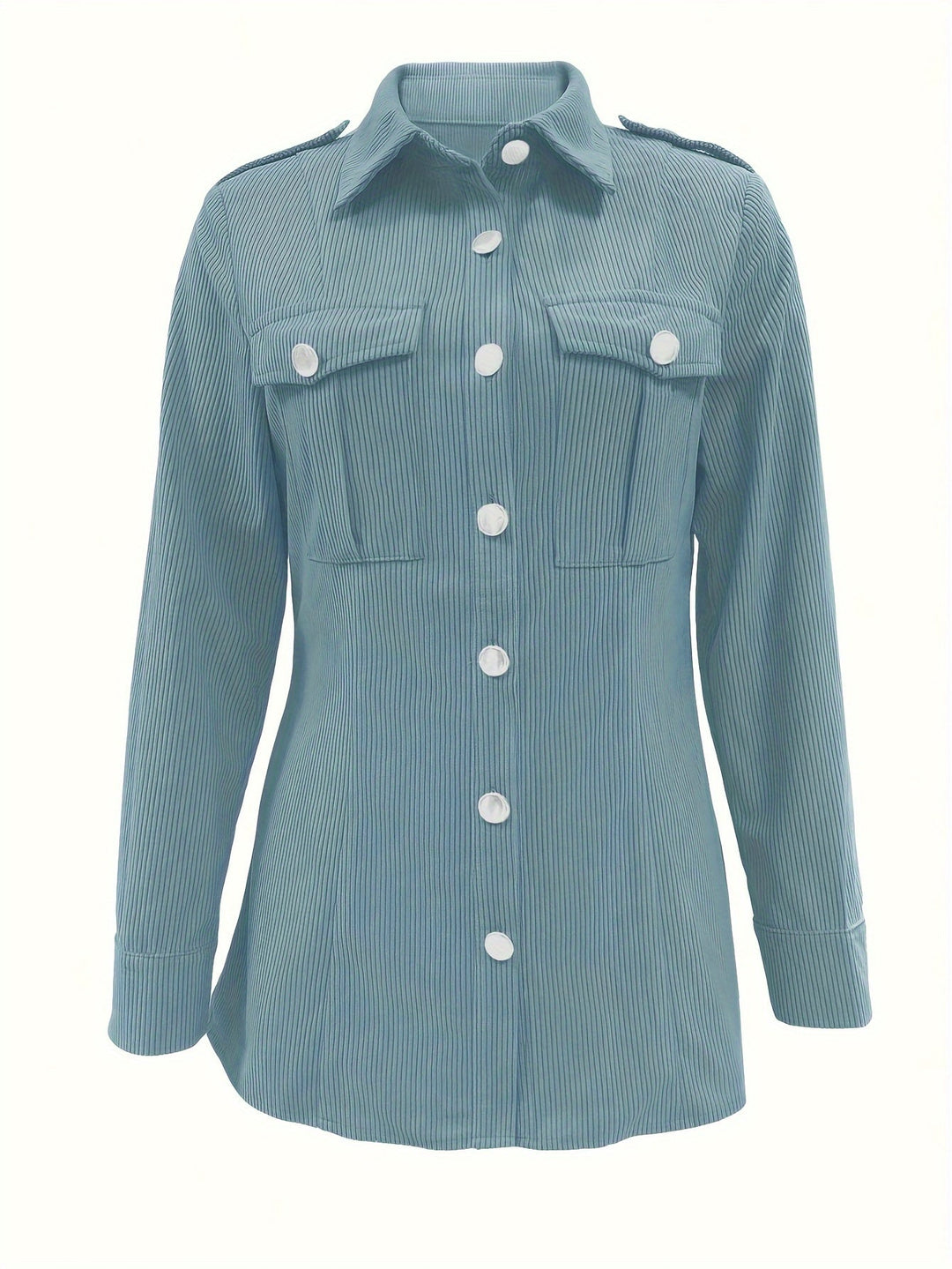 Drune | Lete Jacke Aus Cord mit Druckknöpfen Polyester Lässig und Trendy