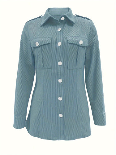 Drune | Lete Jacke Aus Cord mit Druckknöpfen Polyester Lässig und Trendy