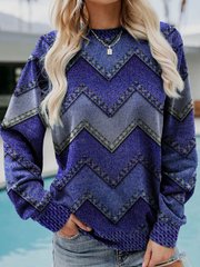Drune | Lässiges Sweatshirt mit Zickzack-muster Weich und Trendy Perfekt Für Den Alltag
