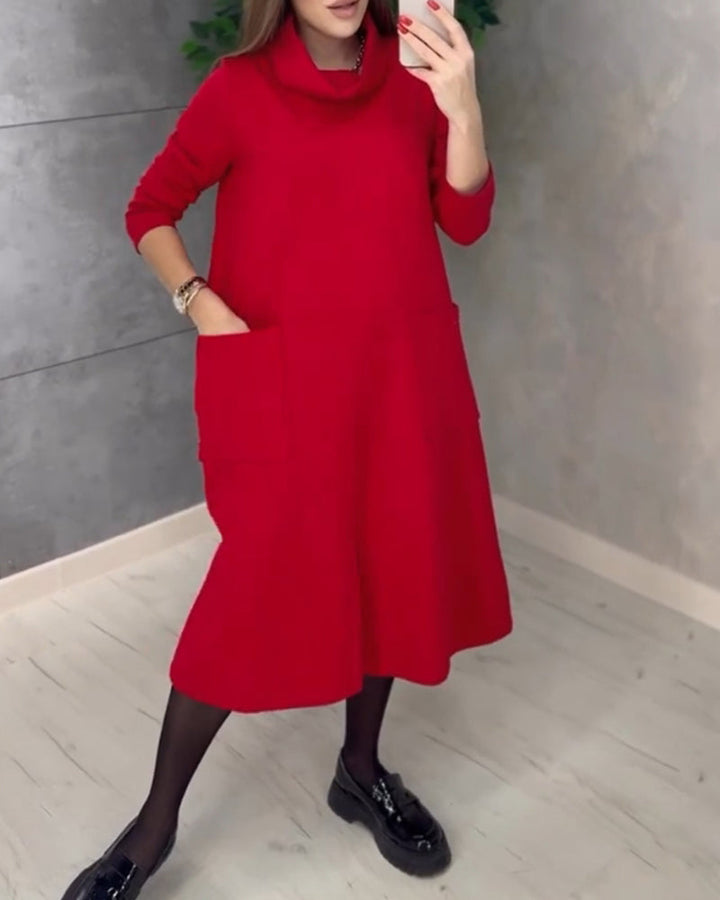 Drune | Kleid mit Rollkragen und Taschen