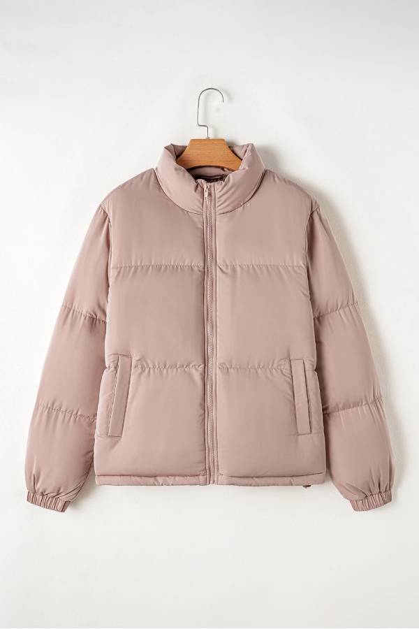 Drune | Rosa Volle Reißverschluss Gesteppt Pufferjacke