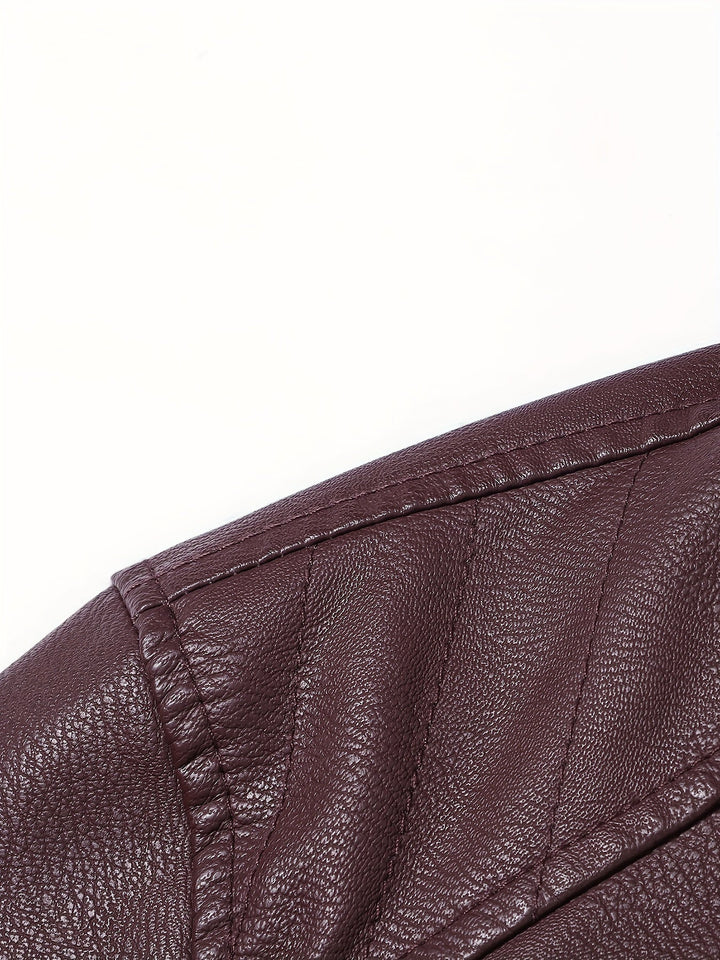 Drune | Lederjacke mit Stehkragen und Reißverschlussärmeln