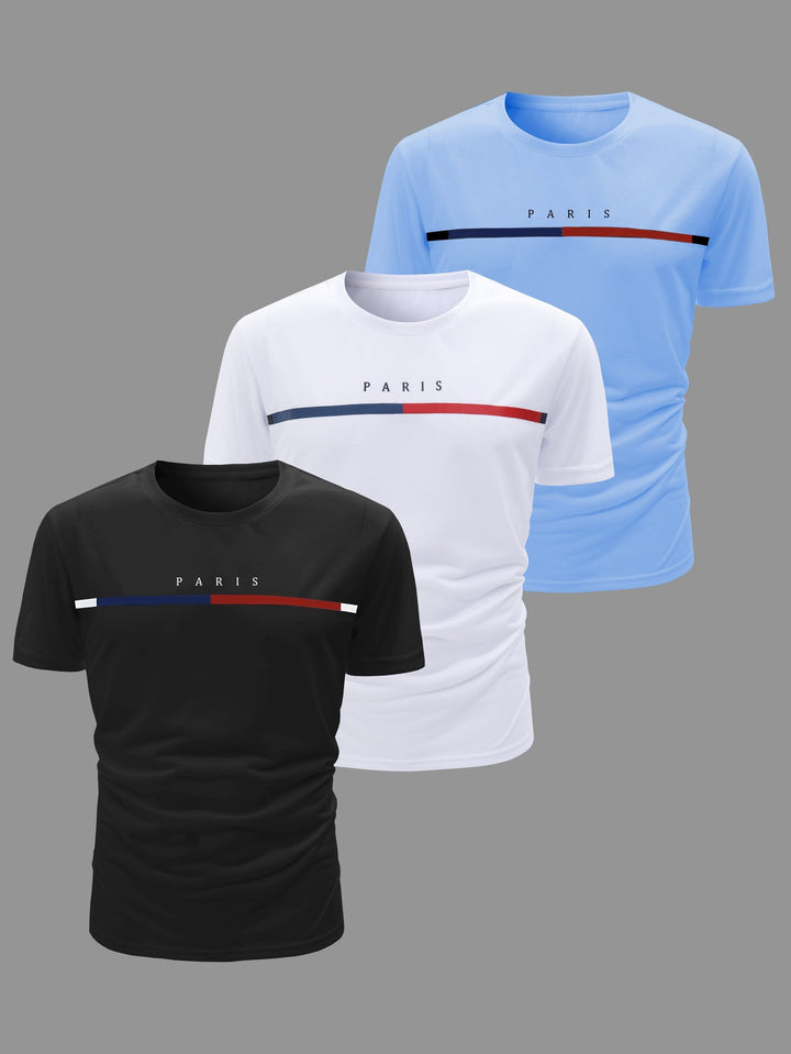 Drune | 3 Pack Herren Lässig Kurzarm T-shirts