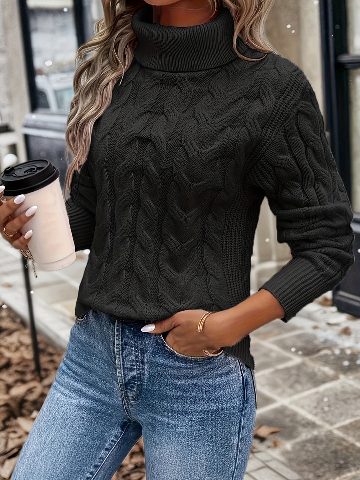 Drune | Rollkragenpullover im Kabelstrick Design