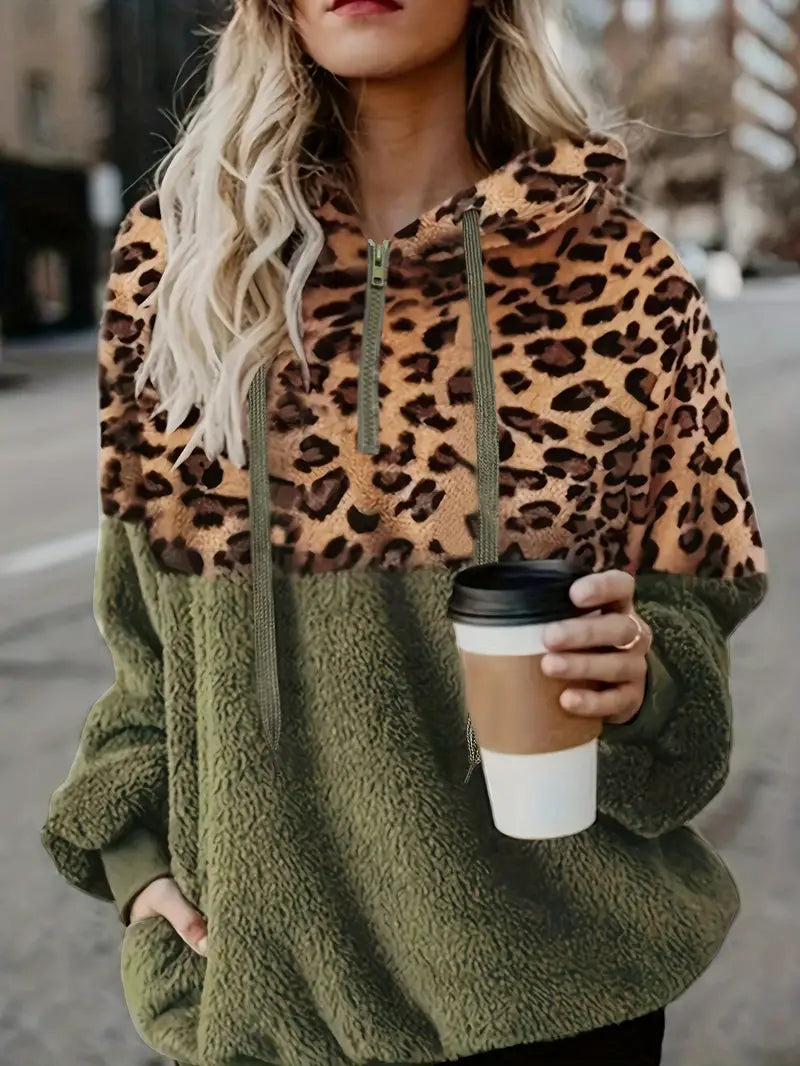 Drune | Leopardenmuster Farbblock Pullover