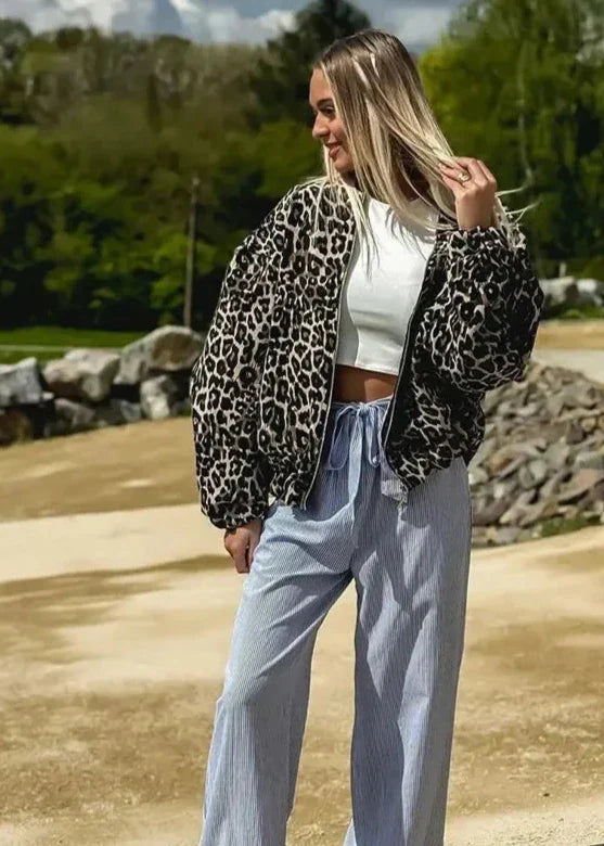 Drune | Leoparden Bomberjacke