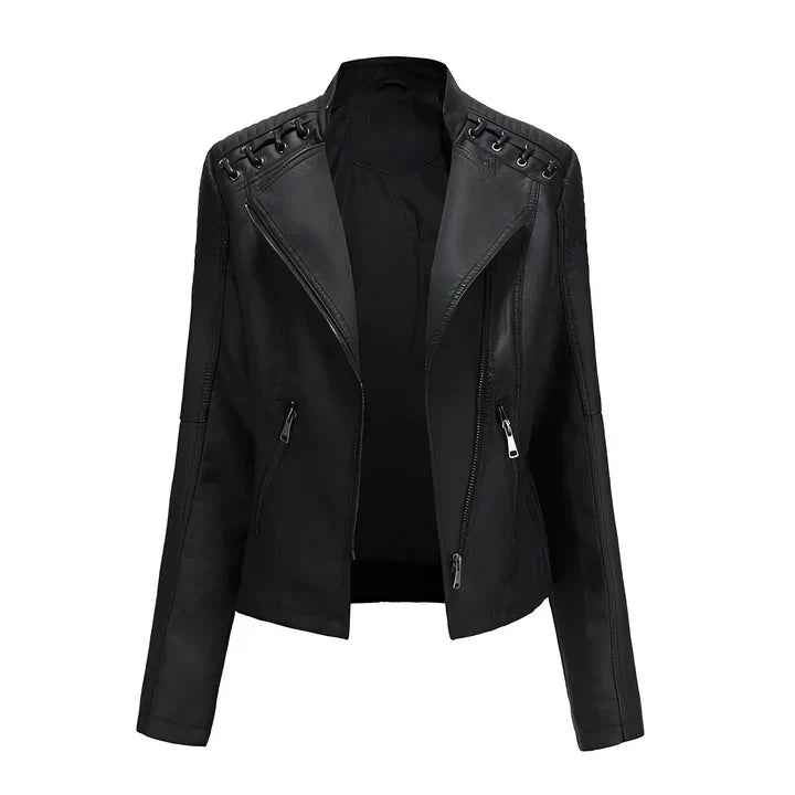 Drune | Pudriges Lederjacke mit Reißverschluss
