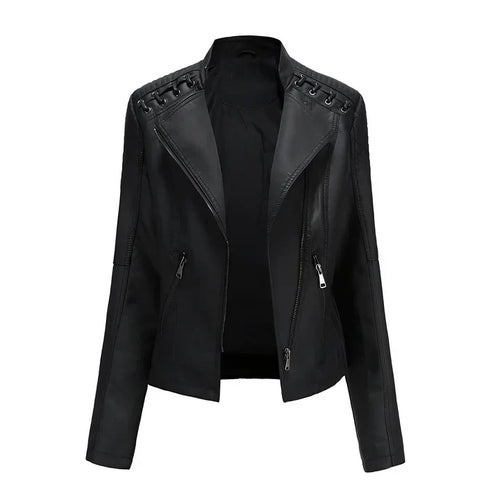 Drune | Pudriges Lederjacke mit Reißverschluss