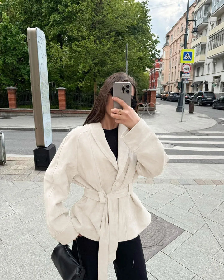 Drune | Retro Wildlederjacke mit langen Ärmeln