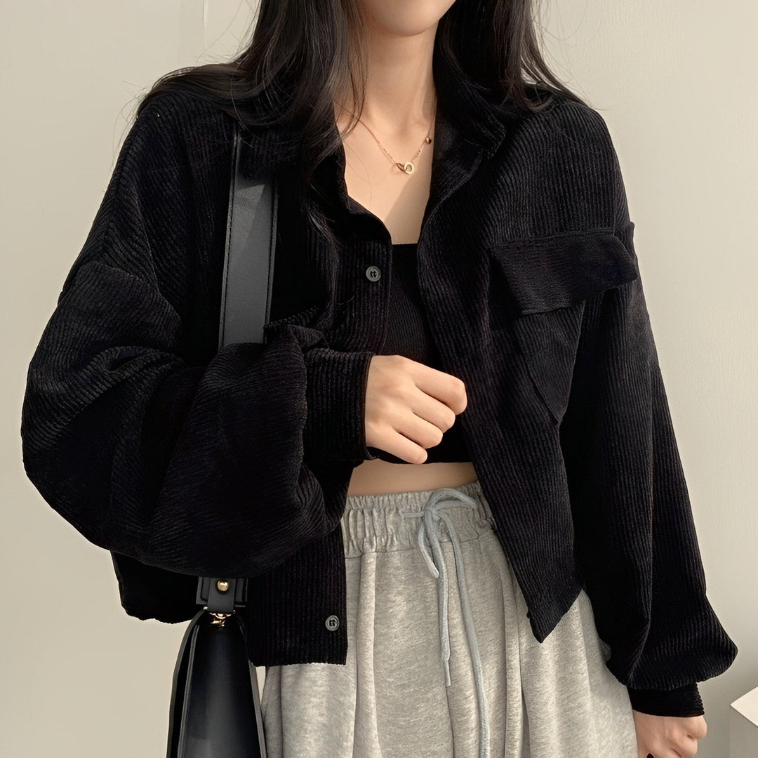 Drune | Damenjacke Aus Cord Mit Kurzem Revers