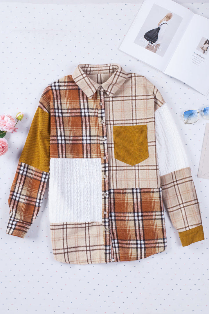 Drune | Gitterhemde mit Patchwork-details Baumwollmischung Perfekt Für Layering