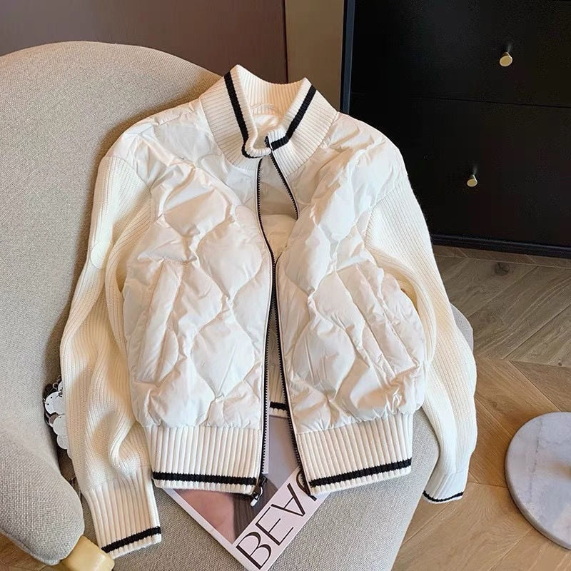Drune | Patchwork-Strickjacke für Damen - Leichte und warme Steppjacke für einen lässigen Stil