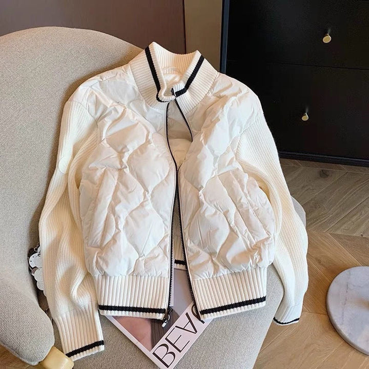 Drune | Patchwork-Strickjacke für Damen - Leichte und warme Steppjacke für einen lässigen Stil